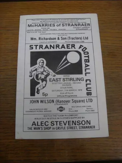 11/03/1978 Stranraer v East Stirlingshire  (4 Pages)