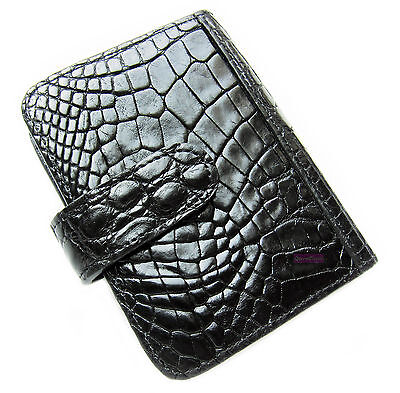 Black Genuine Crocodile Skin Leather Id Card Holders Wallet Brand New