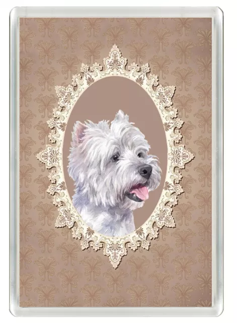 West Highland White Terrier Westie Dog Print Novelty Fridge Magnet   Great Gift