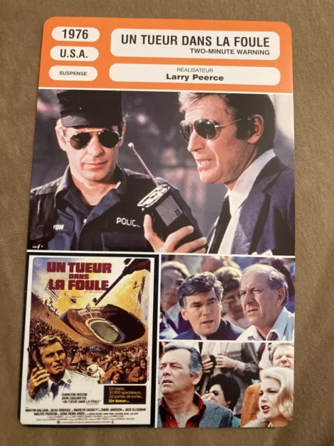 CARTE FICHE CINEMA 1976 UN TUEUR DANS LA FOULE Charlton Heston John Cassavetes