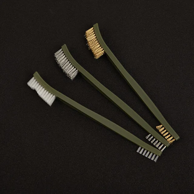 3pcs Wire Brush Set Steel Metal Brass Nylon Cleaning Polishing Rust Brush Metal