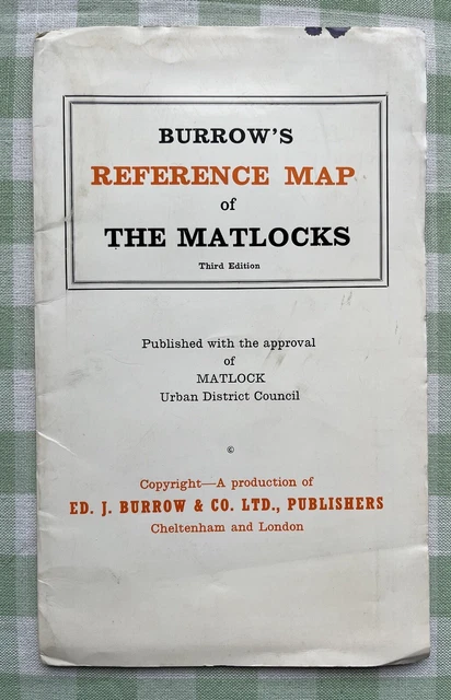 VINTAGE - BURROW’S Reference Map of The Matlocks - Third Edition ...