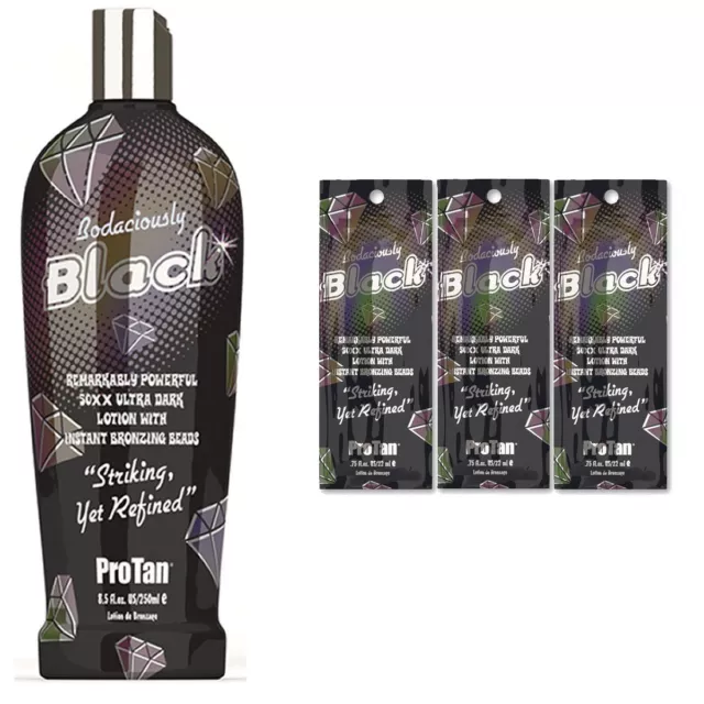 ProTan Bodiciously Black Ultra Dark Tanning BronzerLlotion + Free Sunbed Goggles