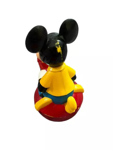 Micky Maus Wackelfigur Stehaufmännchen Schaukelpferd Gabriel Vintage Selten 2