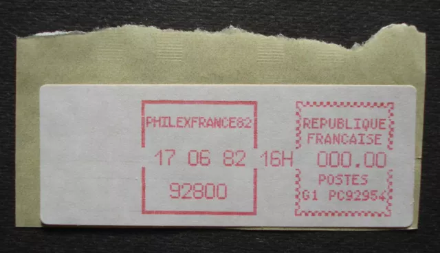 Frankreich:ATM variable rate stamp/label, MN 4,0000-Druck-Specimen-Druckprobe