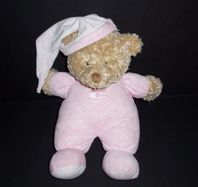 Baby Gund Pink Paisley Baby Collection Bear Plush Stuffed 14" Animal Cap 58269