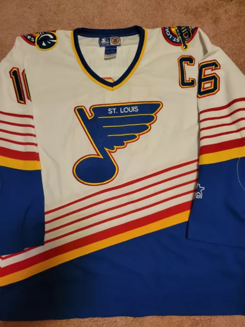 Rare Vintage STARTER St. Louis Blues NHL Hockey Jersey 2000s White Youth SZ  S/M