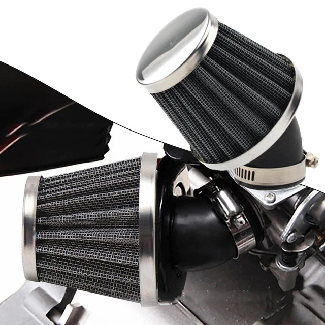 Pulitore filtro aria moto universale 48 mm con griglia in acciaio bistrato design
