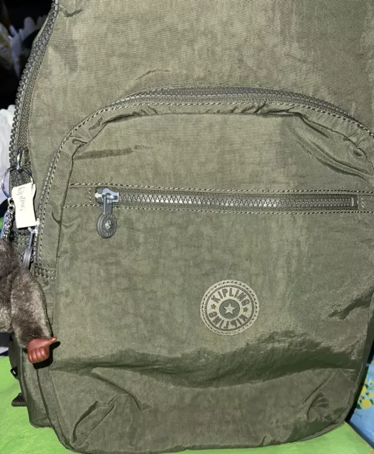 Kipling Seoul Large Backpack with Laptop Pocket - Jaded Green Tonal KI1206 NWT