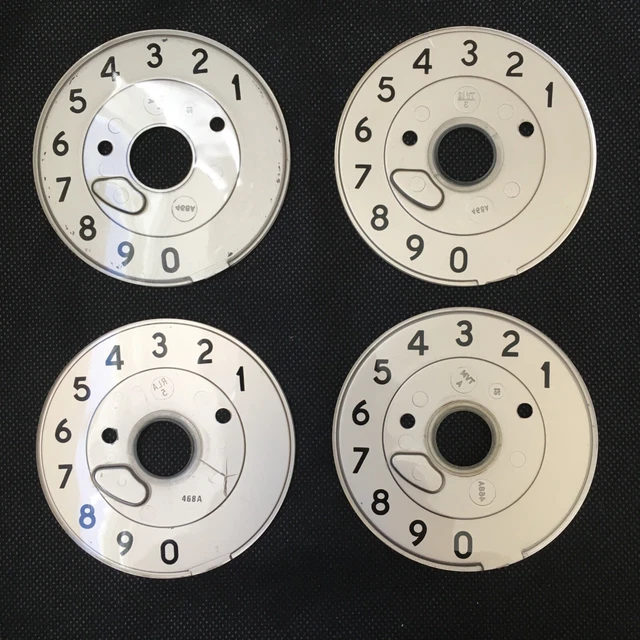 Original Vintage GPO PO 746 Telephone Dial No. 21 Number Plates Lot of 4