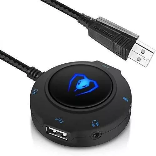 External Sound Card USB Hubs Audio Adapter to USB Port & 3.5mm Audio