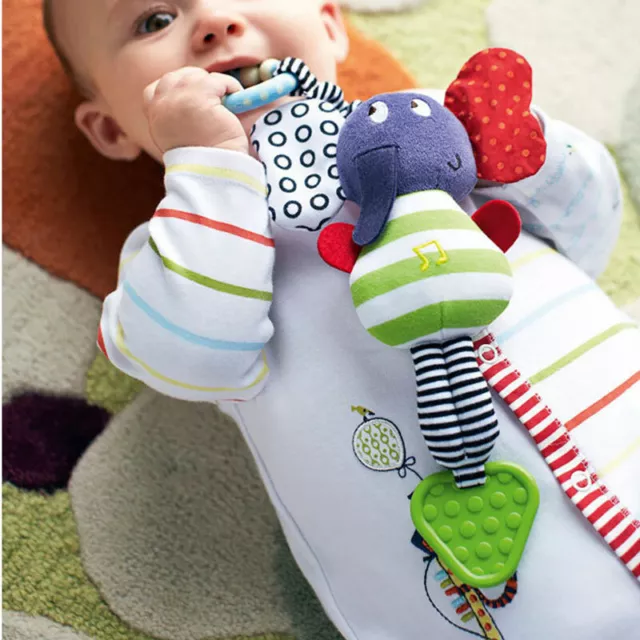 Cute Musical Elephant Bell Bell Toy Safety Baby Soft Plush Stroller Doll Toys