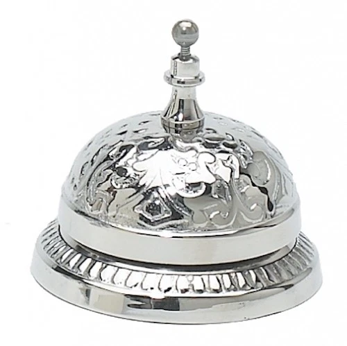 Ornate Victorian Shop Store Clerk Service Desk Bell Nickel Solid Brass