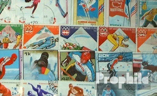 Briefmarken Motive  250 verschiedene Winterolympiade Marken