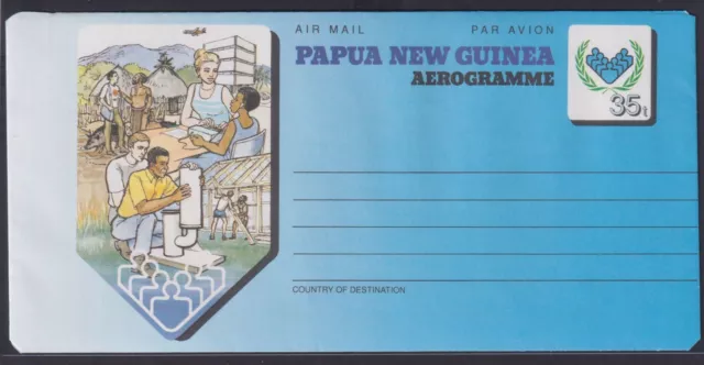 Papua Neuguinea New Guinea Ganzsache Aerogramm Internationale Freiwillige