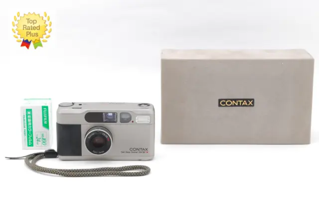 【NEAR MINT  w/Box】Contax T2 silver Point & Shoot 35mm Film Camera From  JAPAN