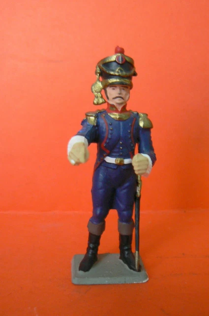 Figurine Starlux 1/32 - Cavalier Officier D'artillerie De Ligne, Premier Empire Français - En Plomb Peint, Occasion En Parfait état