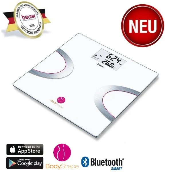 Beurer BF 710 Glas Diagnosewaage BodyShape App z. Download Waage Glaswaage BF710