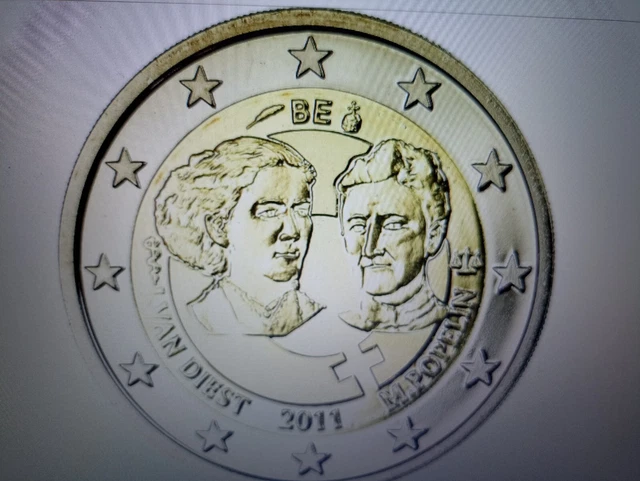 PIÈCE NEUVE UNC 2 euros commémorative Belgique 2011 100 ans journée de