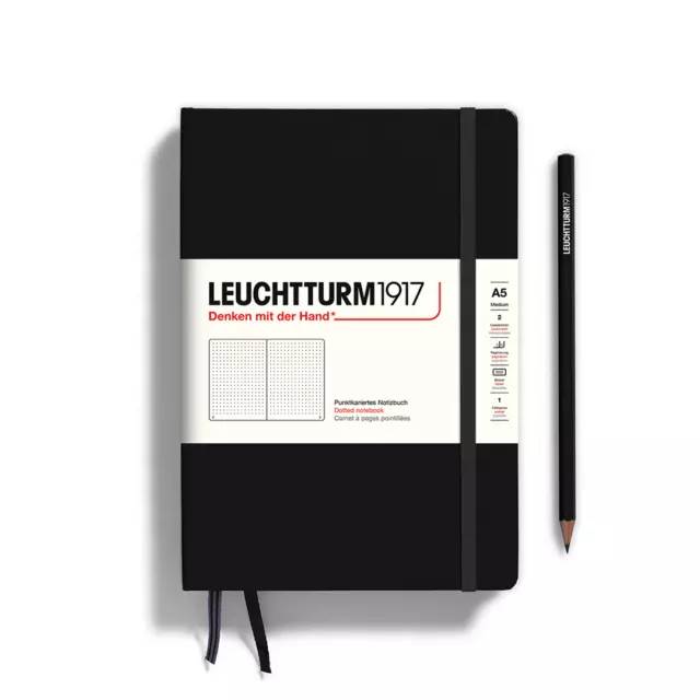 Notebook Medium A5 Hardcover, Puntini 249 Pag Nero | Leuchtturm 1917