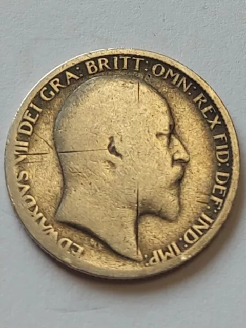 1905 King Edward VII Silver Sixpence Coin