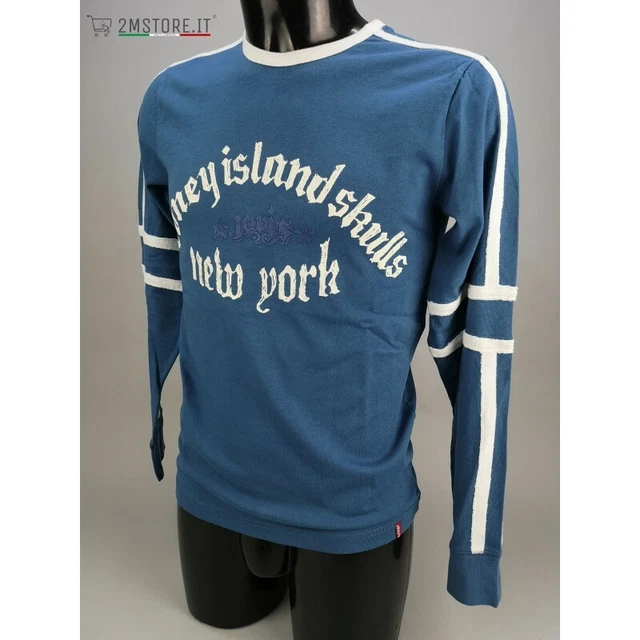 LEVI'S T-shirt maniche lunghe LEVIS RED TAB Coney Island Skulls New York Blu