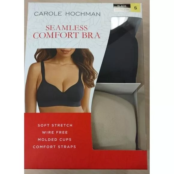 CAROLE HOCHMAN SEAMLESS Comfort Bra WIRE FREE MOLDED CUPS 2 Pack