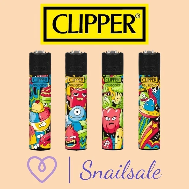 Original Clipper Feuerzeuge 4+1 Set - Nachfüllbar Mit Verschiedenen Designs