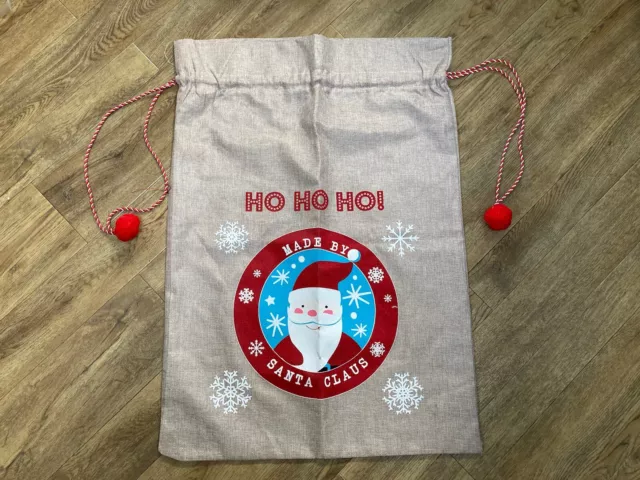 Christmas Present Sack Santa Sack Hessian Drawstring Gifts 29” X 21”