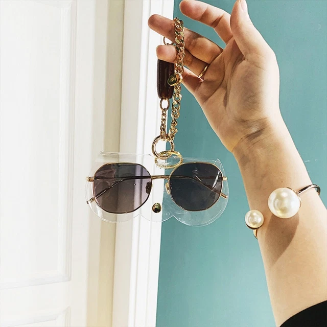 Sacs Lunettes de soleil Housse de protection Étui pour lunettes Chaîne en métal