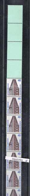 Bund 1379 u RM Rollenende 11+4 500er Rolle LF blautürkis SWK 40 Pf postfrisch
