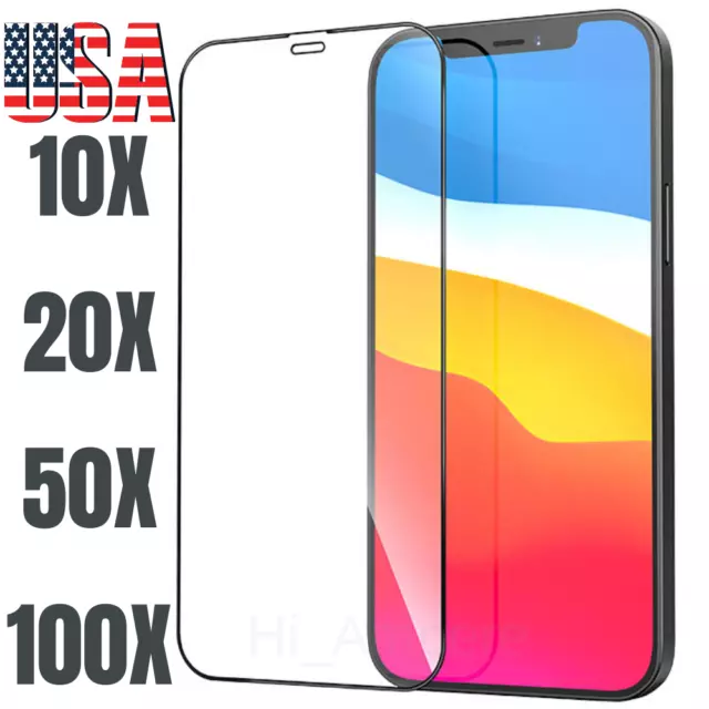 Wholesale Lot iPhone 12 11 Pro Max Tempered Glass Full Coverage Screen Protector