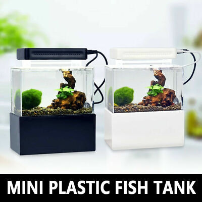 Acrylic Mini Fish Tank Desktop Mini Aquarium Tank Bowl for Goldfish Betta
