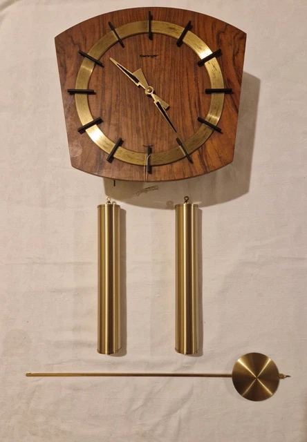Vintage German Kieninger Wooden Hand Made Wall Clock With Full Kit Original Box
