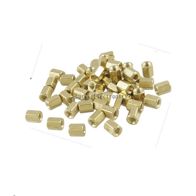 25pcs M3 6mm Copper Cylinder Hollow Copper Column M3