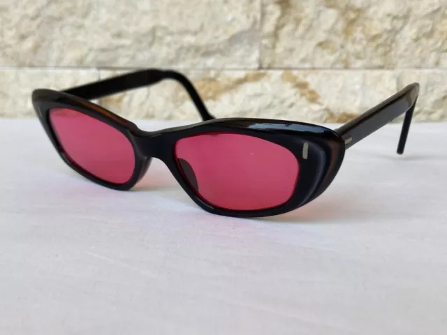 Vintage Cat Eye Sunglasses 1950'S Unused Mint Ladies Layers Black Red France Nos 3