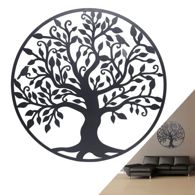 99 cm Negro Árbol de la Vida Arte de Pared-Jardín Decoración Adorno Metal Regalo Interior/Exterior