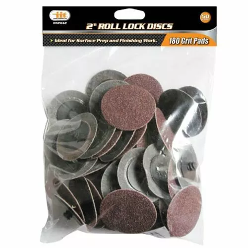 IIT 82042 2" Roll Lock Sanding Discs 180 Grit (50 PC) 2