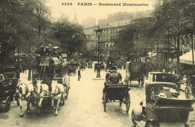 Reédition carte postale ancienne-Boulevard Montmartre-/Paris-M.160