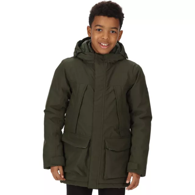 Regatta Boys Paddrick Waterproof Breathable Parka Coat Hooded Insulated Jacket