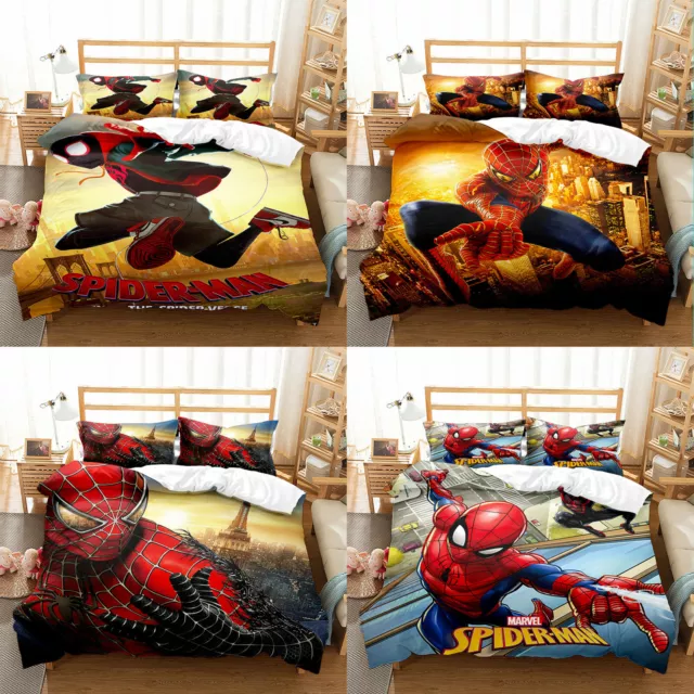 Marvel Spiderman Kinder 2/3tlg Bettwäsche Set Bettbezug Kissenbezug Geschenk J