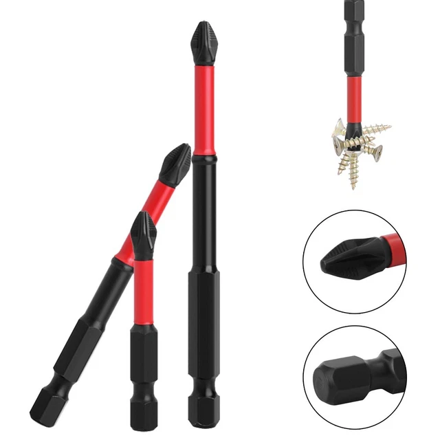 Cacciavite incrociato magnetico antiscivolo versatile PH2 gambo esagonale rosso 50 90 mm