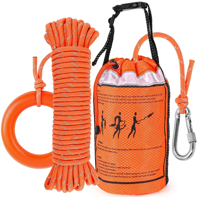 Water Rescue Throw Bag with 70 Feet of Rope in 3/10 Inch Tensile Strength...
