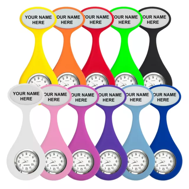 Rolseley Personalised Silicone Clip on FOB Nurse Medic Watch with Pin 11 Colours