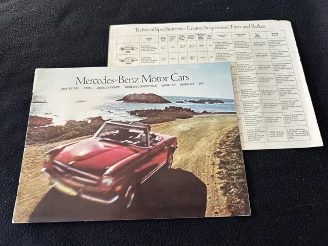 1971 Mercedes Benz Brochure 280SE 3.5 Coupe Convertibl SL 300SEL 6.3 600 Catalog