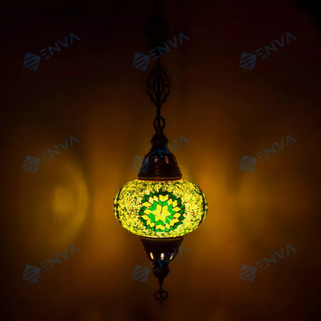 Lustre suspendu de plafond en mosaïque turque Style marocain lampe grande Globe