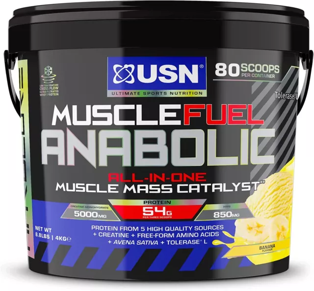 USN Muscle Fuel Anabolic 2kg or 4Kg All In One FREE NEXT DAY DELIVERY ON 4Kg