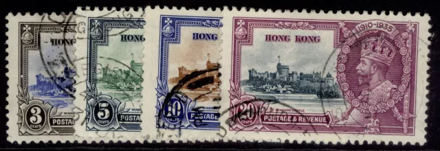 HONG KONG GV SG133-136, 1935 SILVER JUBILEE set, FINE USED. Cat £18.