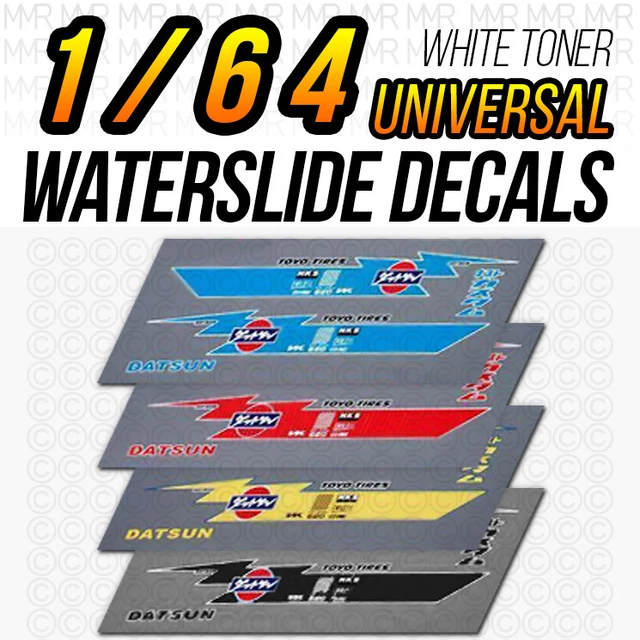 1/64 Scale Gasser Gulf Custom White Toner Waterslide Decals For Hot Wheels - MMR
