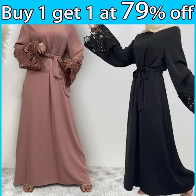 Women Abaya Jilbab Kaftan Long Muslim Dress Dubai Abayas Cardigan Robe Maxi